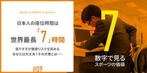 日本人の座位時間は世界最長「7」時間！座りすぎが健康リスクを高める あなたは大丈夫？その対策とは・・・