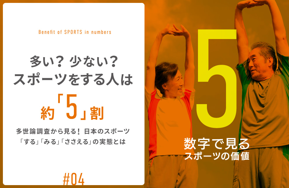 スポーツ庁 Web広報マガジン 多い 少ない スポーツをする人は約 5 割 世論調査から見る 日本のスポーツ する みる ささえる の実態とは